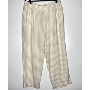 New A New Day Linen Blend Stripe High Waist Pant Women's Size 16-18